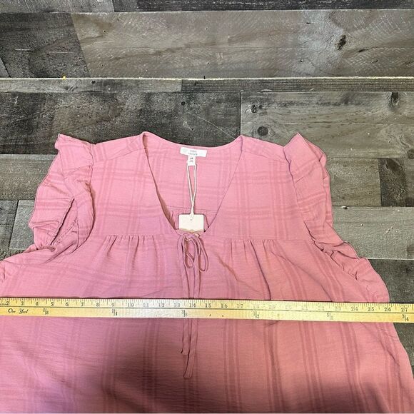 Como vintage NWT pink ruffle sleeve top size 2X - Picture 6 of 8